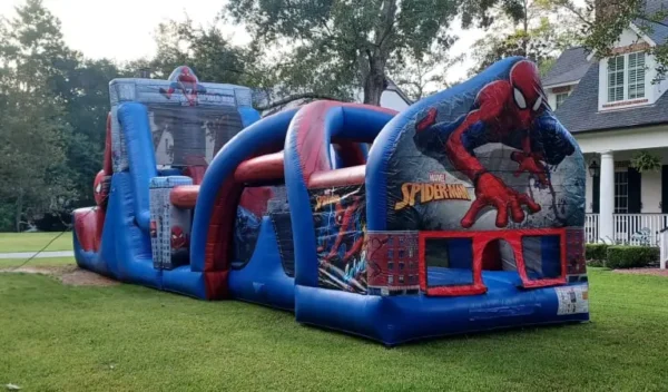 50ft Spider Man Obstacle Course w/ (Dry or Wet/Water Slide) - Image 7