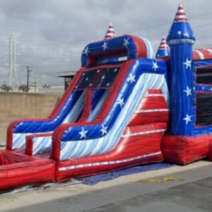 Bounce House/ obstacle course combo slide