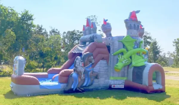 Knights & Dragons Castle Bouncer Combo w/ Wet or Dry Water Slide - Image 2