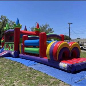 Bounce house obstacle combo slide