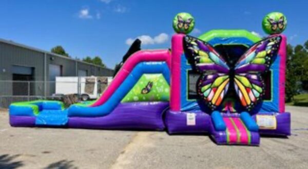 Butterfly bounce house with slide