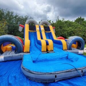 Waterslide obstacle course