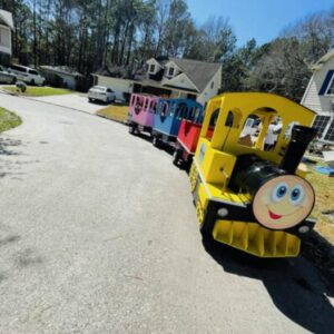 Multicolor trackless train